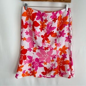 United Colors of Benetton ~Vibrant Floral Ramie Skirt